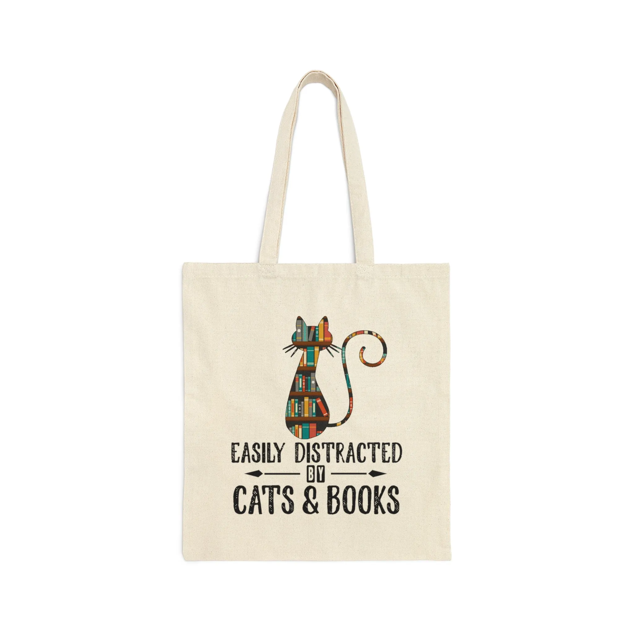 Cats & Books Canvas Tote Bag