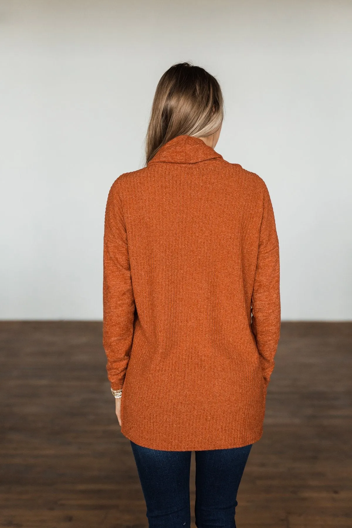 Cherishing Moments Turtle Neck Sweater- Cinnamon