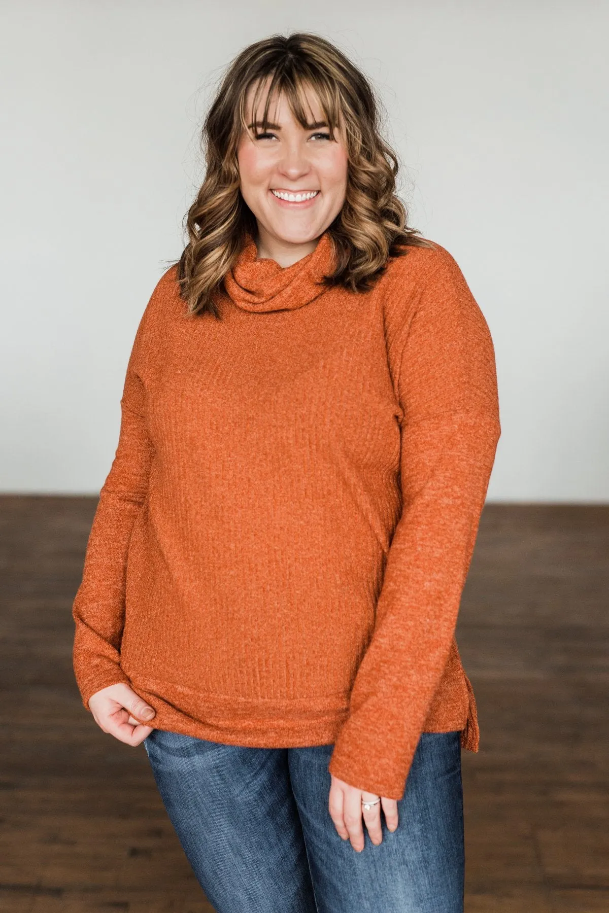 Cherishing Moments Turtle Neck Sweater- Cinnamon