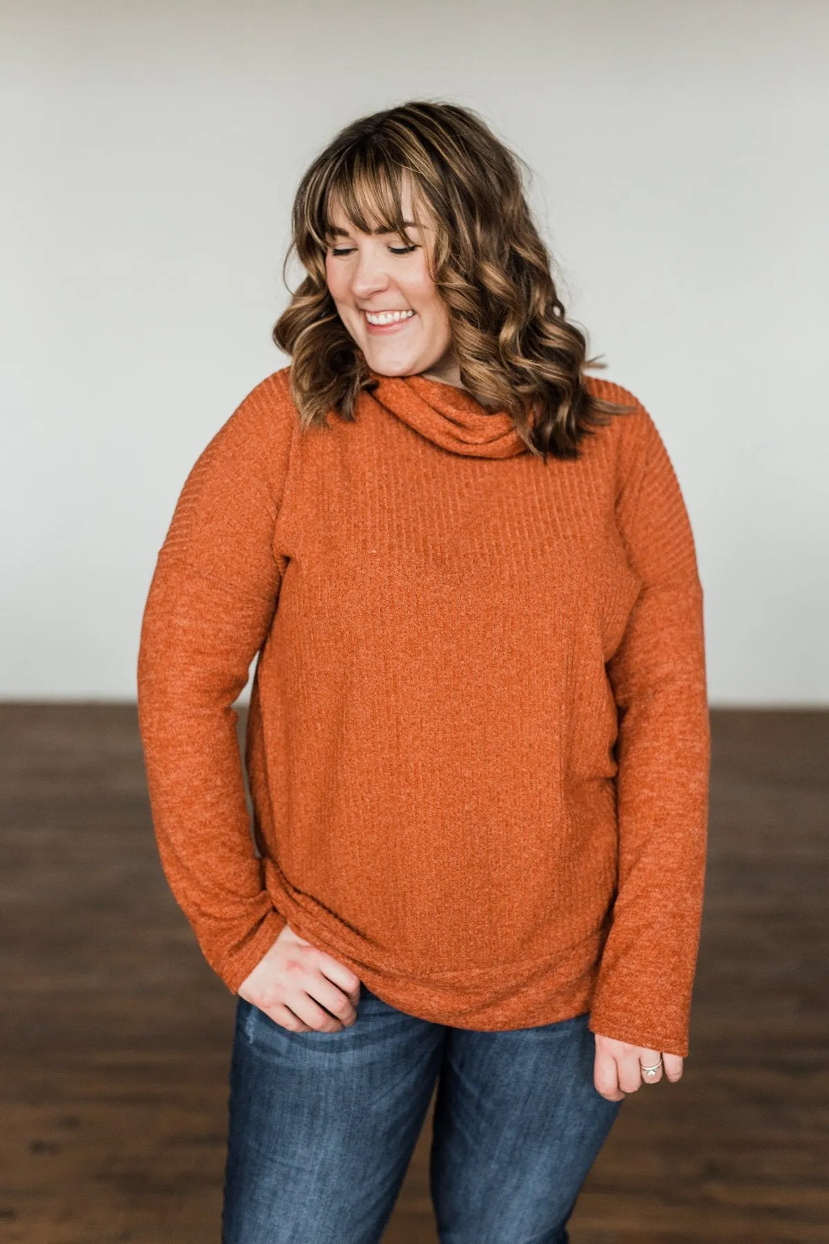 Cherishing Moments Turtle Neck Sweater- Cinnamon