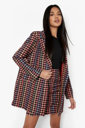 Color Pop Dogtooth Tailored Blazer