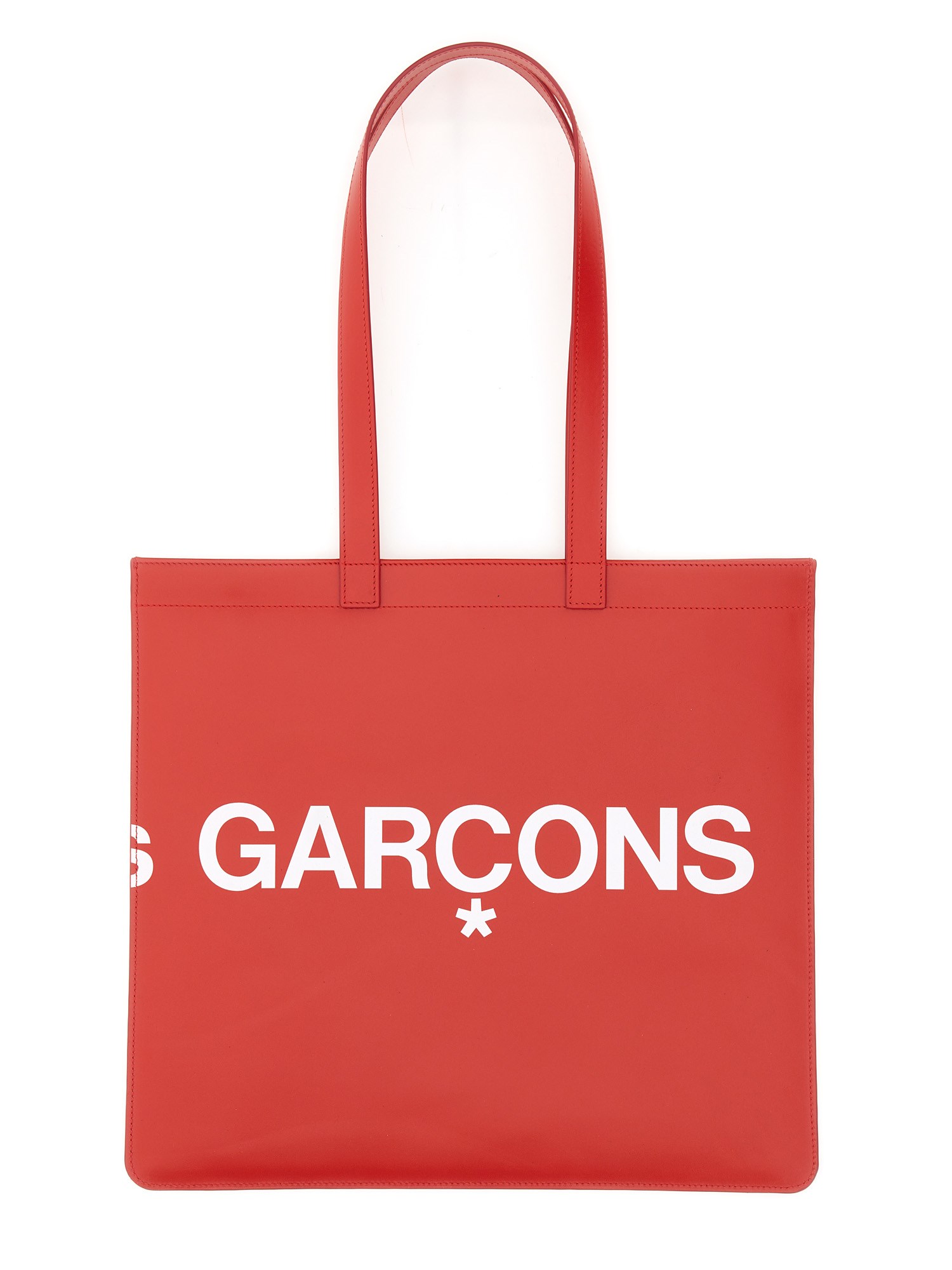 COMME DES GARCONS WALLET    HUGE LOGO LEATHER TOTE BAG