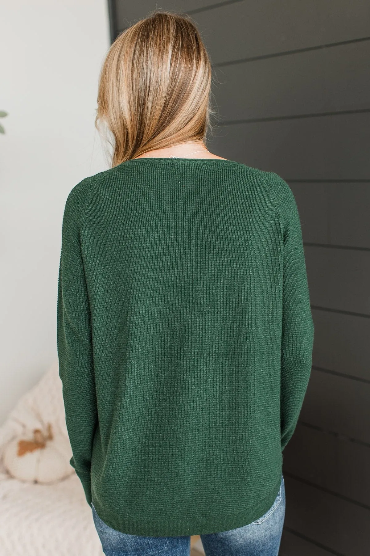 Confidence Boost Knit Sweater- Forest Green