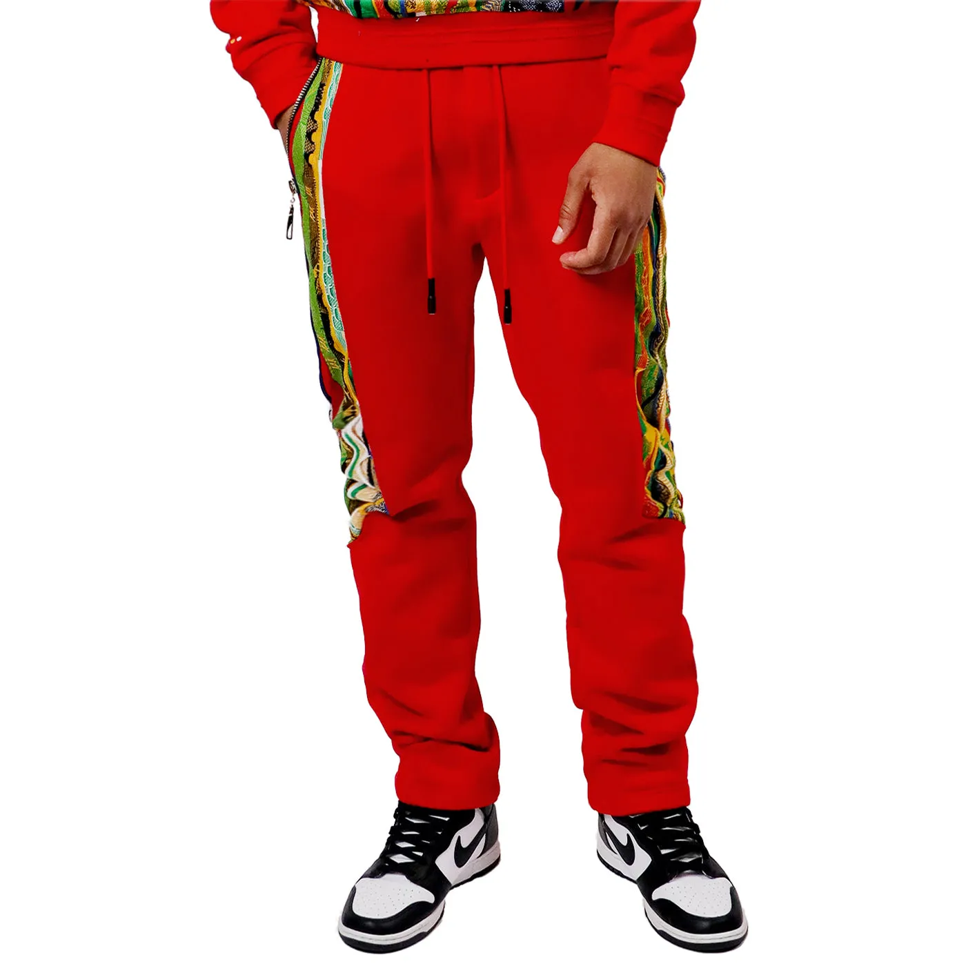 COOGI Sweater Pieced Fleece Jogger - Red