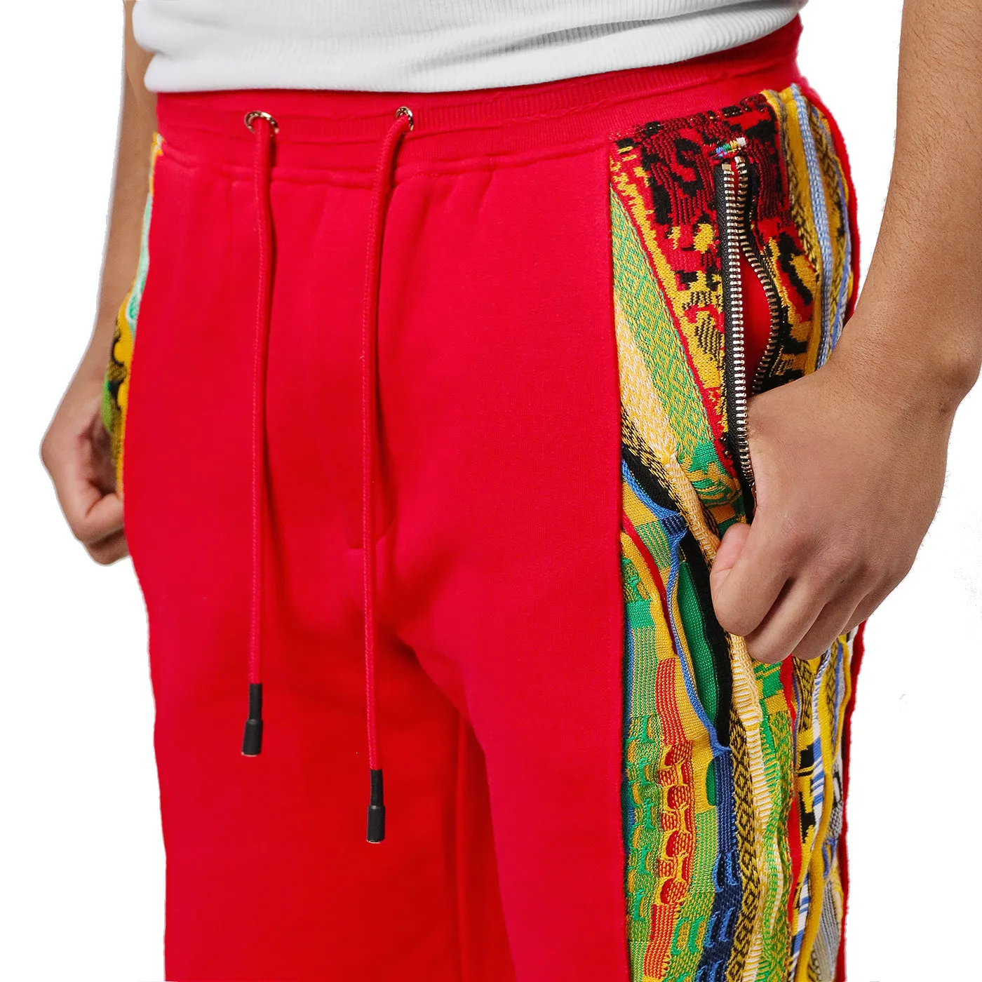 COOGI Sweater Pieced Fleece Jogger - Red