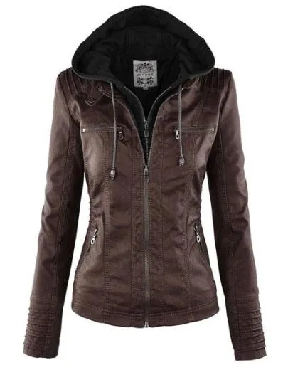 Cool and Edgy Faux Leather Jacket with Gothic Accents