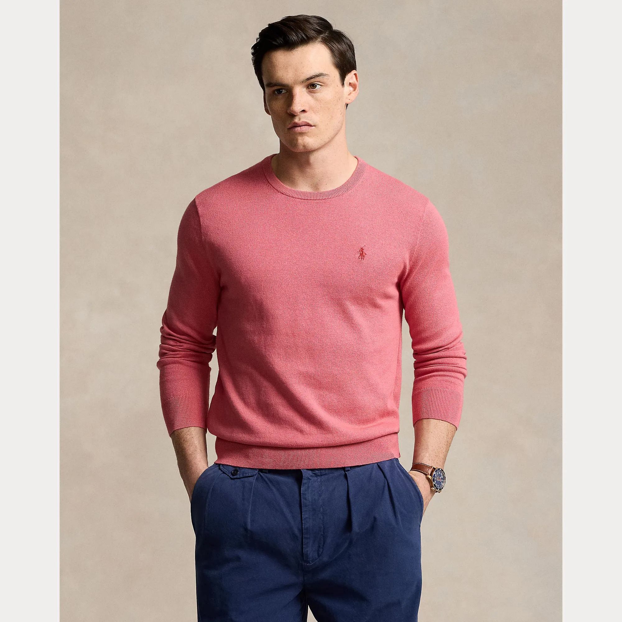 COTTON-CASHMERE CREWNECK SWEATER