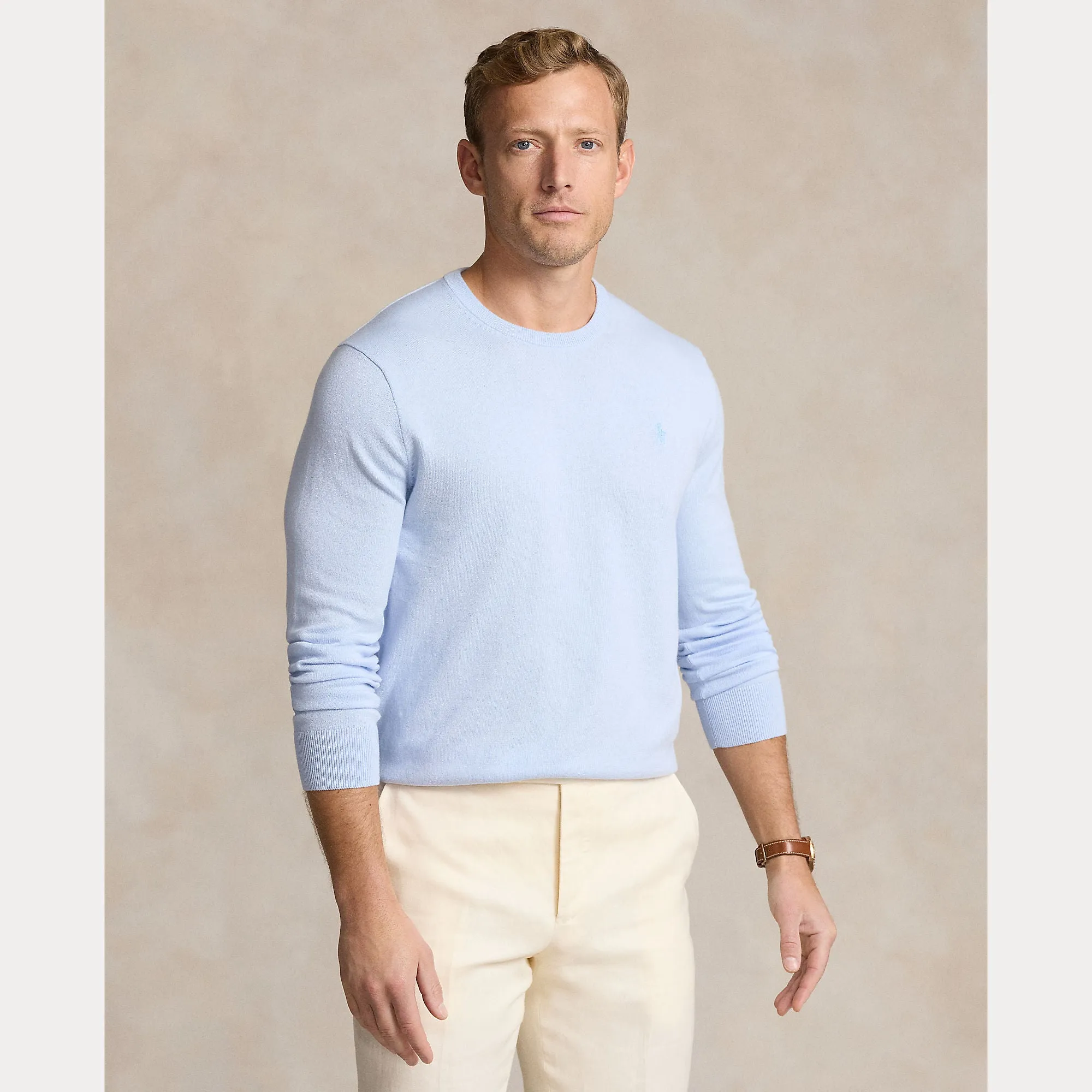 COTTON-CASHMERE CREWNECK SWEATER