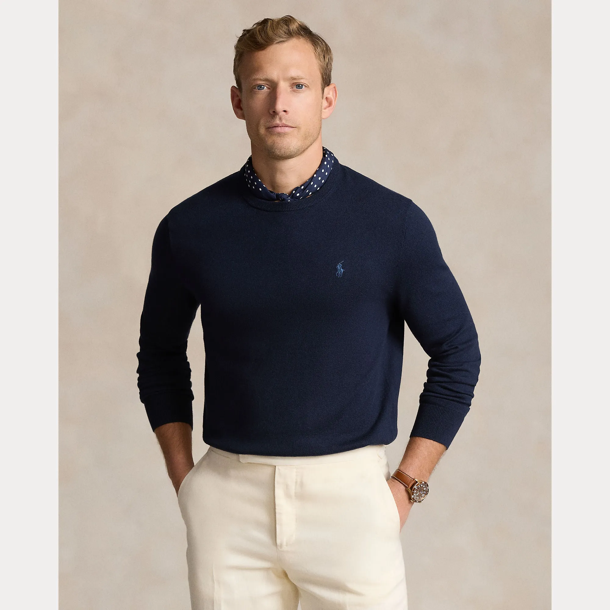 COTTON-CASHMERE CREWNECK SWEATER