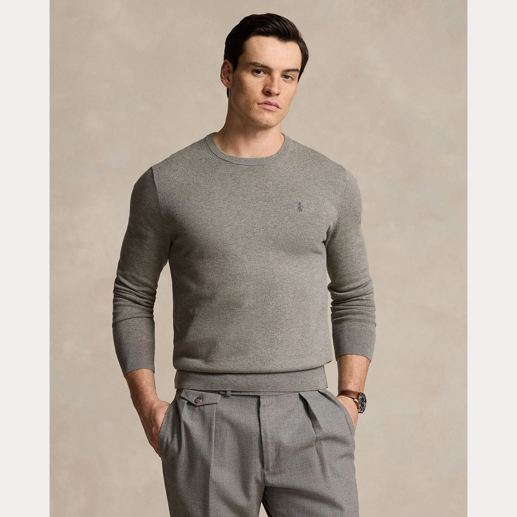 COTTON-CASHMERE CREWNECK SWEATER