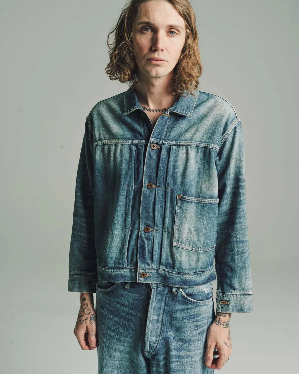 Damaged Denim Jacket - Indigo