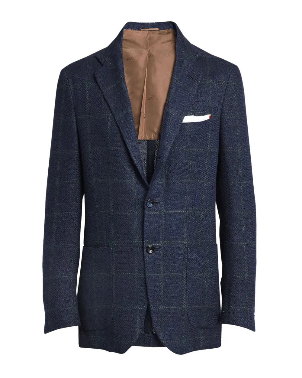 Dark Navy and Green Windowpane Sportcoat