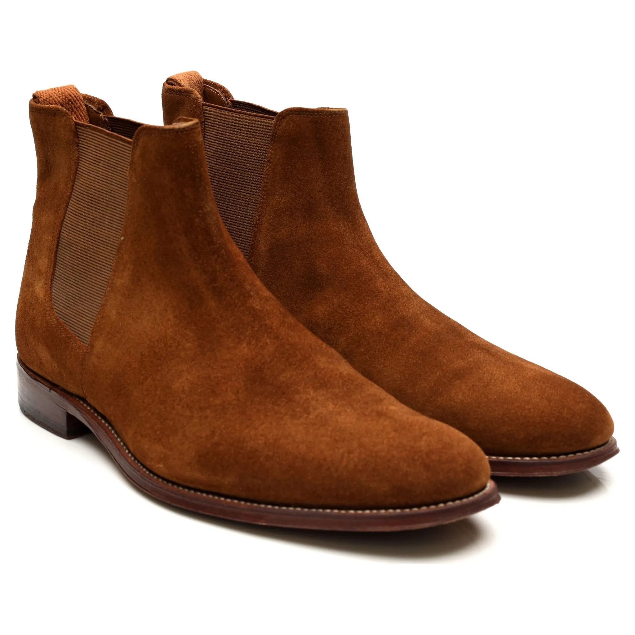 'Declan' Tan Brown Suede Chelsea Boots UK 8 F