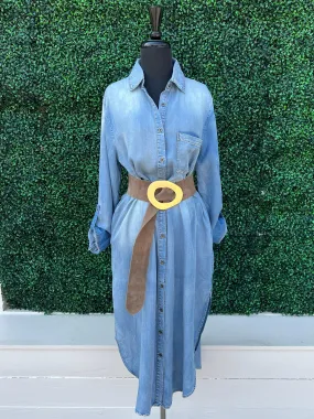 Denim Maxi Shirt Dress