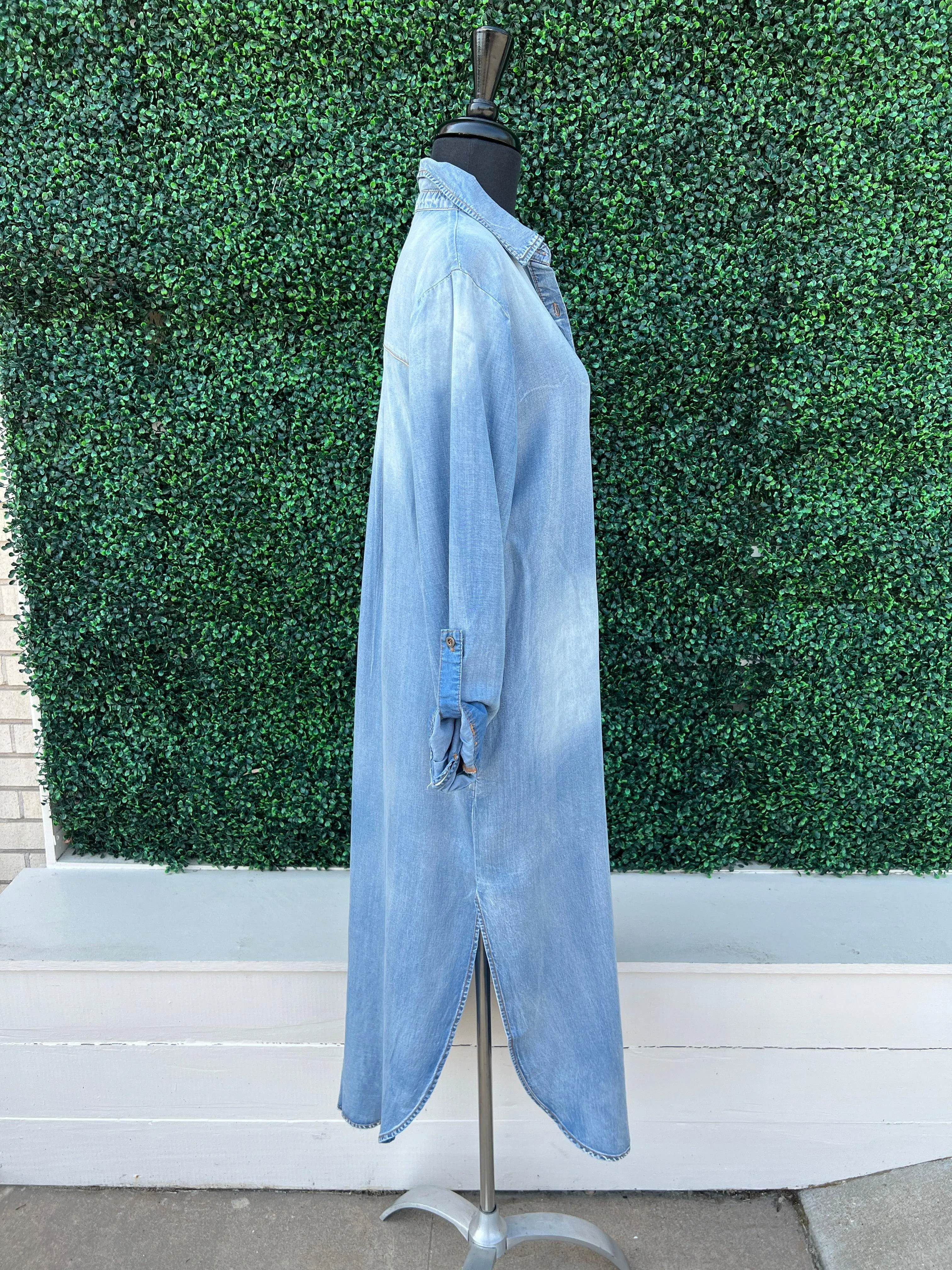 Denim Maxi Shirt Dress