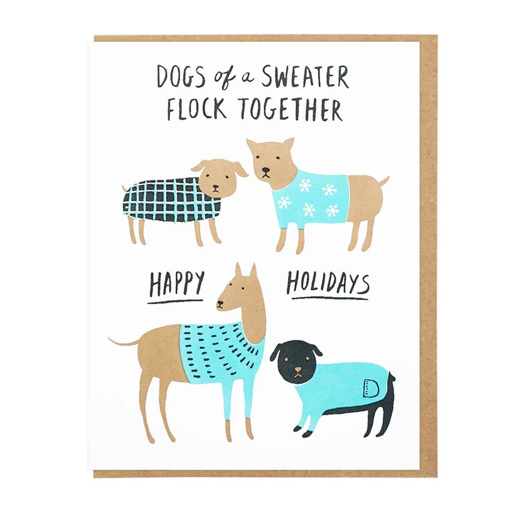 Dogs Of A Sweater Holiday Card