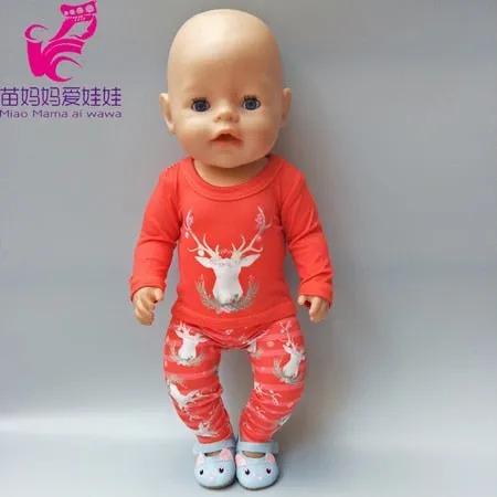 doll clothes for baby dolls clothes reindeer chritsmas wear for 43cm baby new born doll coat pants baby girl new year gifts