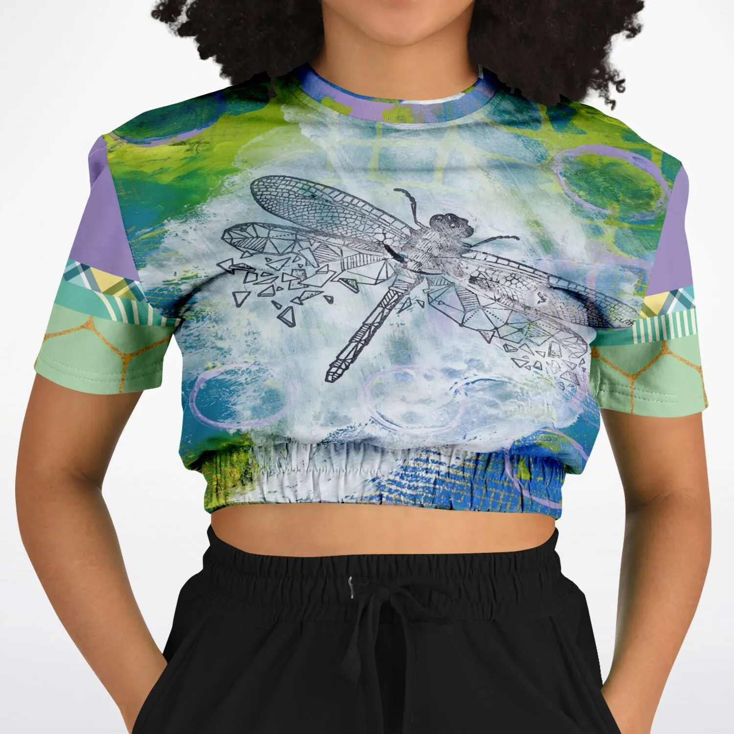 Dragonfly Cropped Fleece Eco-Poly Sweater