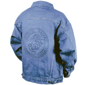 Embossed Denim Jacket