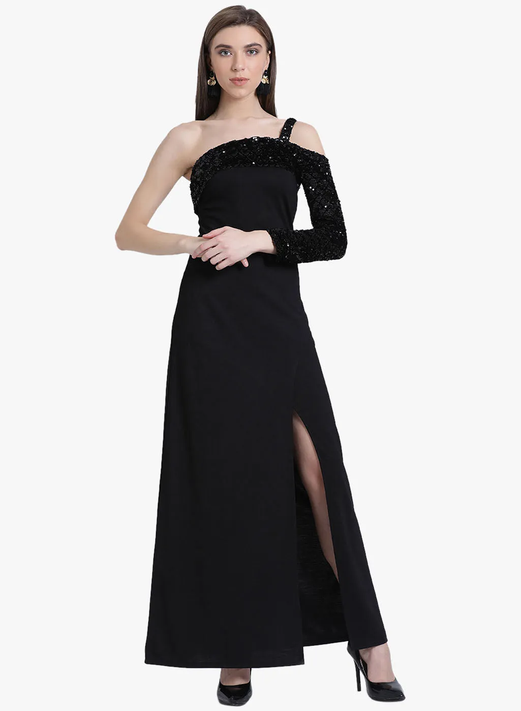 Evelyn One Shoulder Maxi Dress