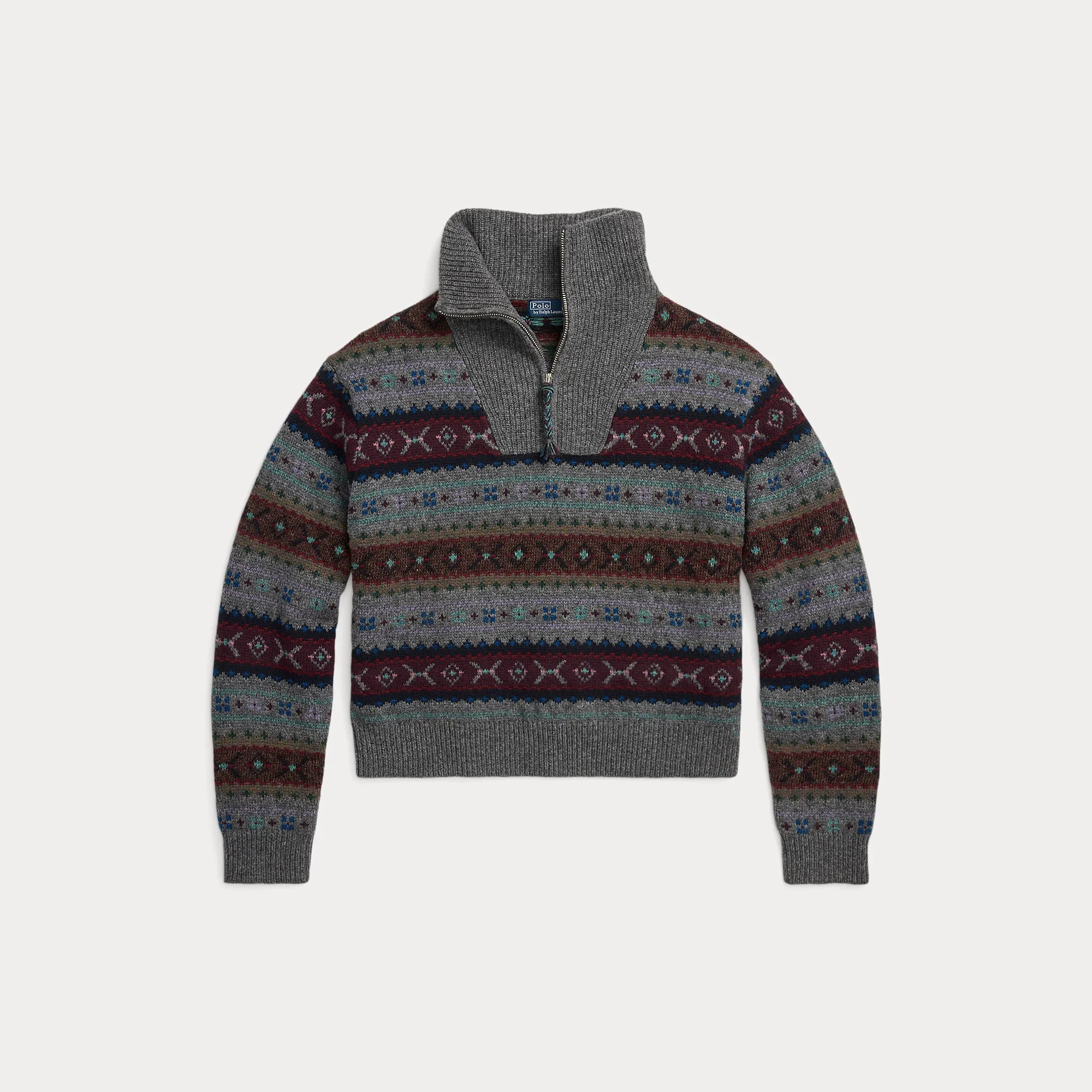 FAIR ISLE WOOL HALF-ZIP SWEATER