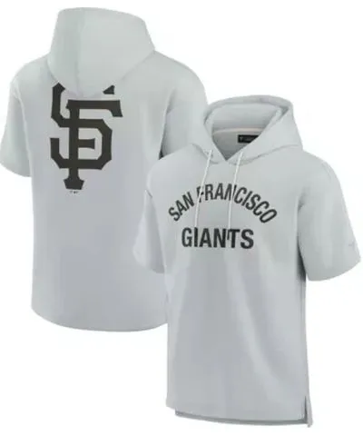 Fanatics MLB Unisex Fanatics San Francisco Giants Elements Super Soft Fleece Short Sleeve Pullover Hoodie