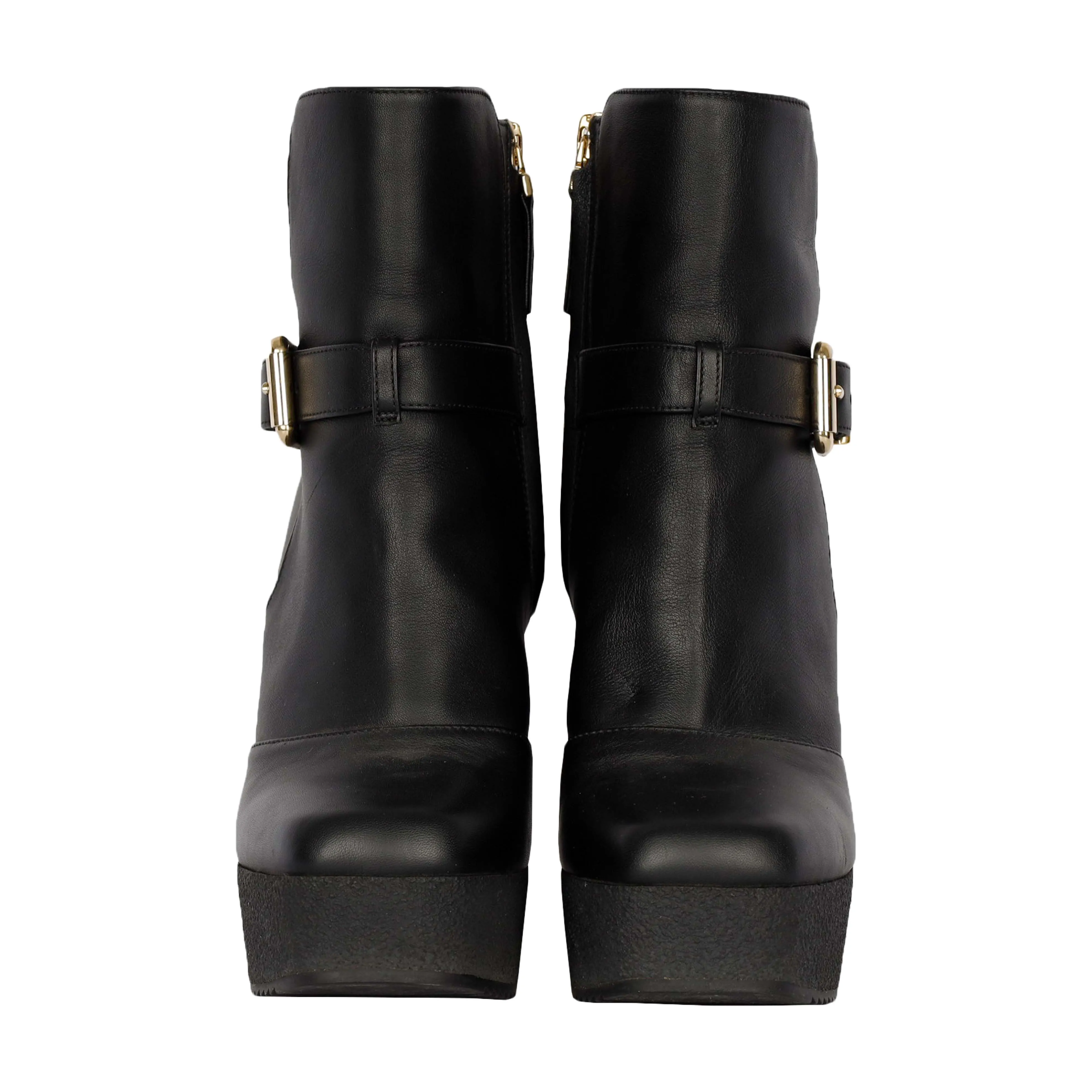 Fendi Black Leather Ankle Boots with Heels - '20s