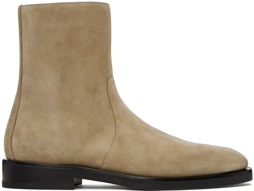 Ferragamo Beige Gerald Boots