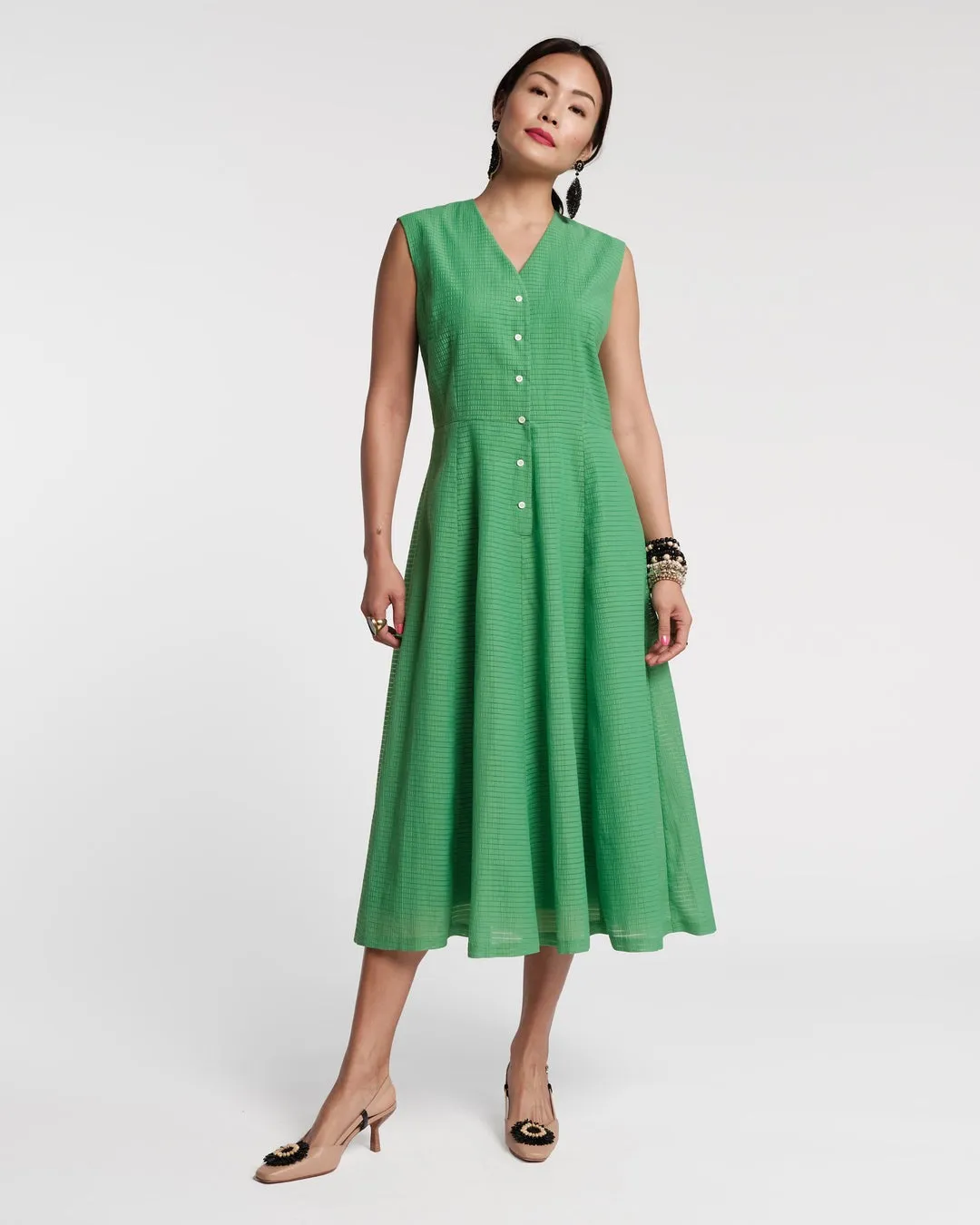 Frances Valentine Peggy Dress Set Cotton Green