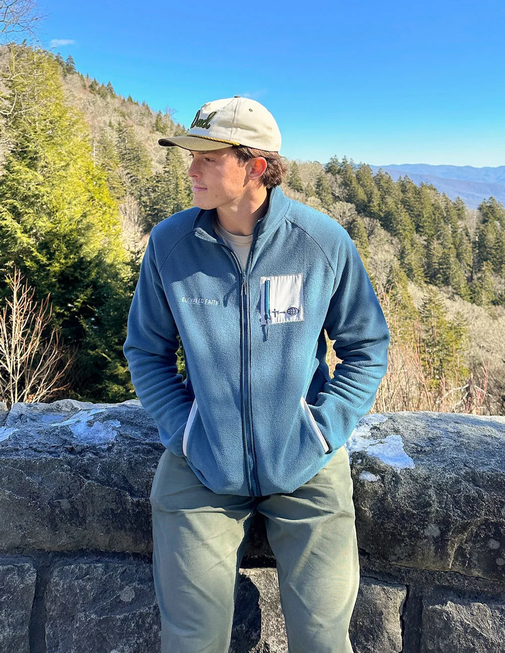 Full-Zip Blue Fleece Jacket