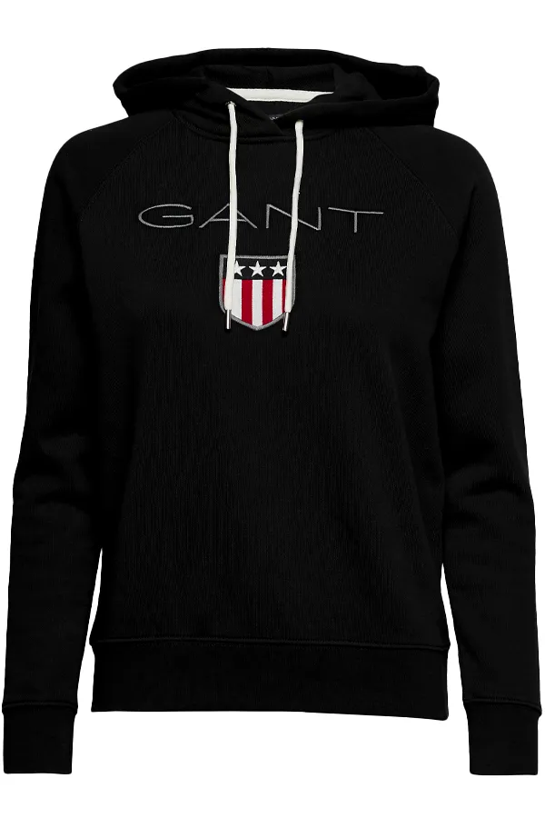 GANT Women Shield Logo Hoodie Black