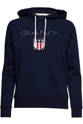 GANT Women Shield Logo Hoodie Navy