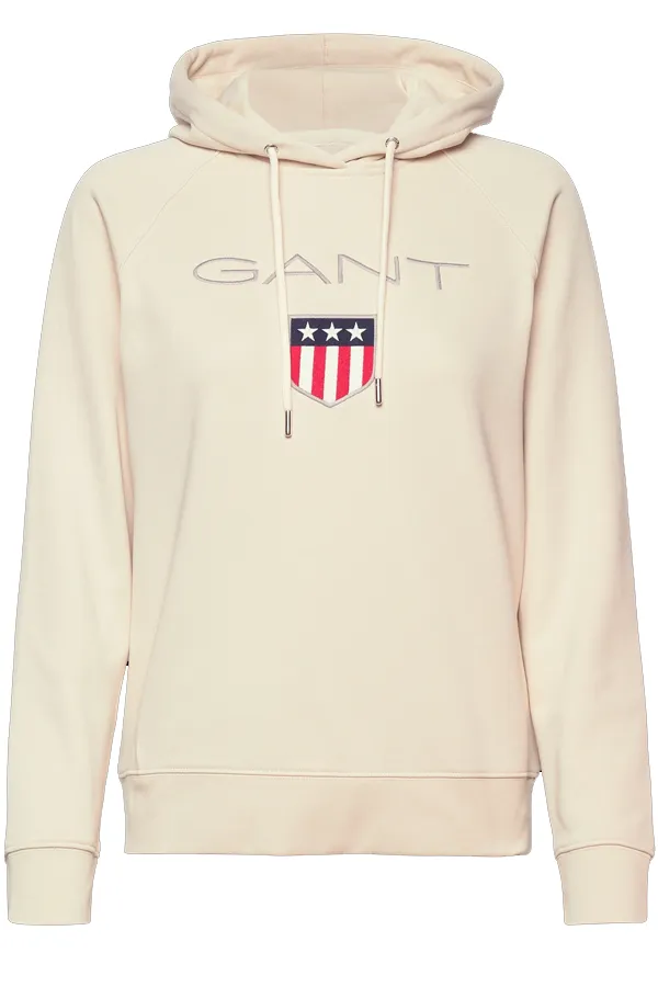 GANT Women Shield Logo Hoodie Putty