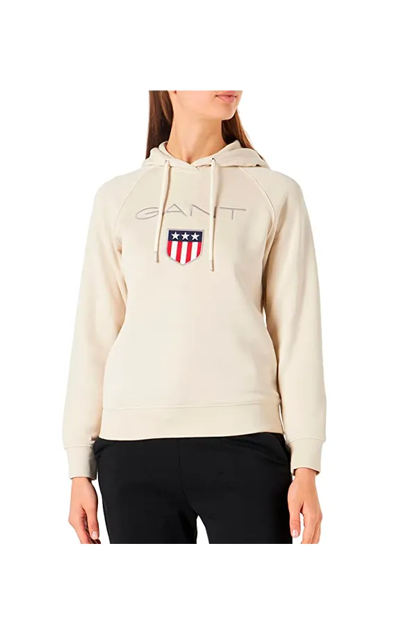 GANT Women Shield Logo Hoodie Putty