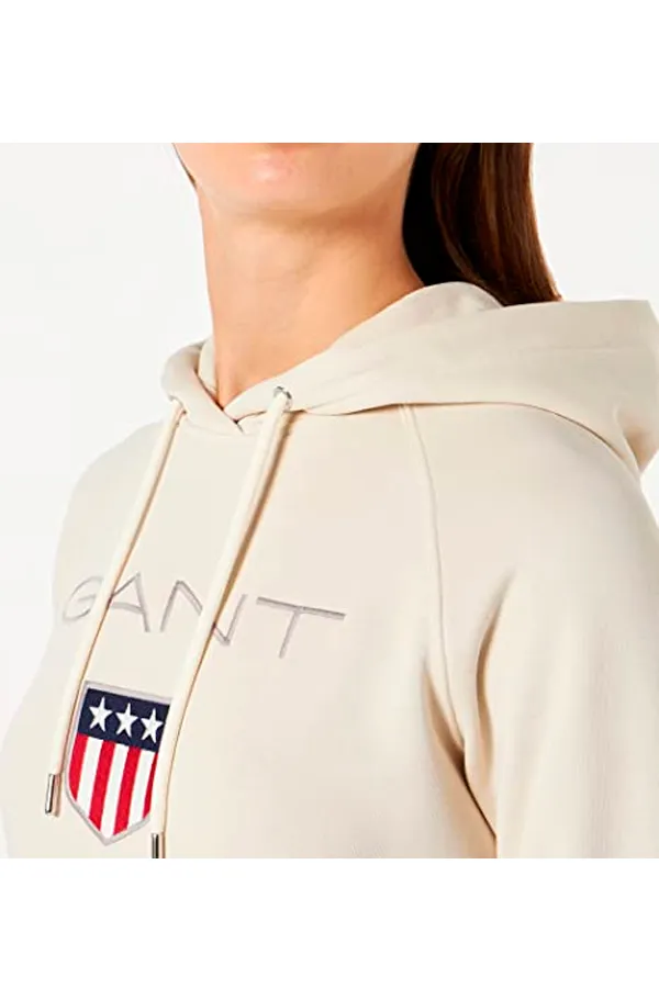 GANT Women Shield Logo Hoodie Putty