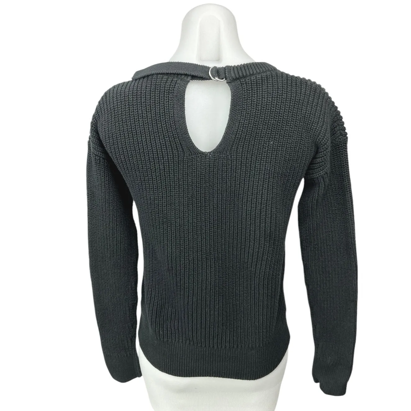 Gap Women's Black Chunky Knit Crewneck Long Sleeve Pullover Sweater Top Size S