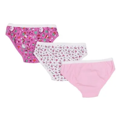 Girls' Nano Noruk Unicorn Hearts 3 Pack Bikini Underwear