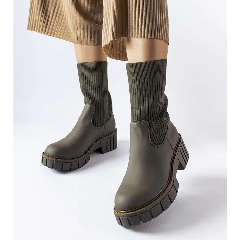 Green Beauchemin sock boots