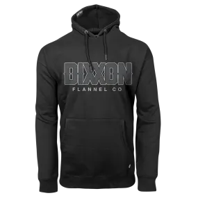 Grey Box Font Pullover Hoodie - Black