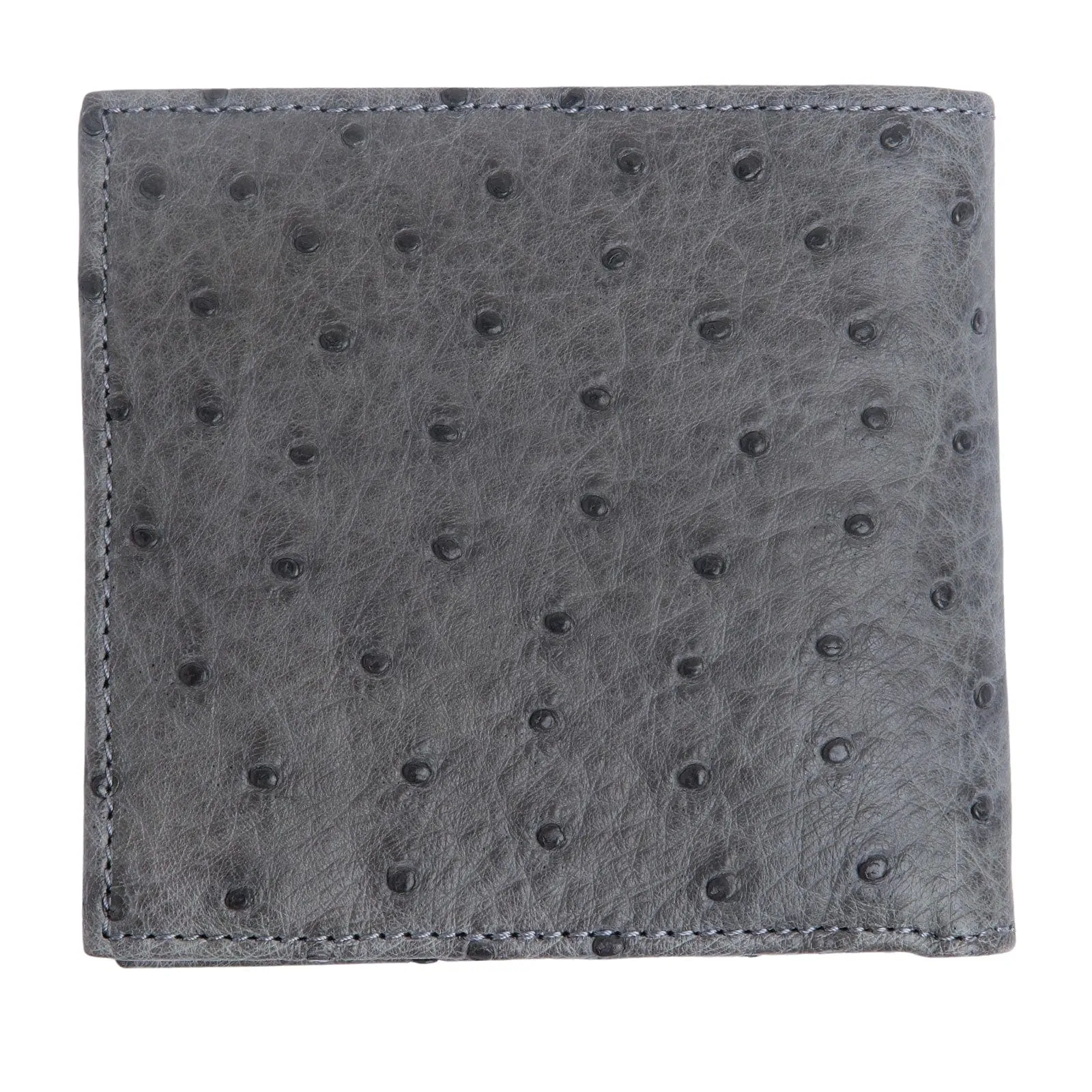 Grey Genuine Ostrich Skin Leather Wallet