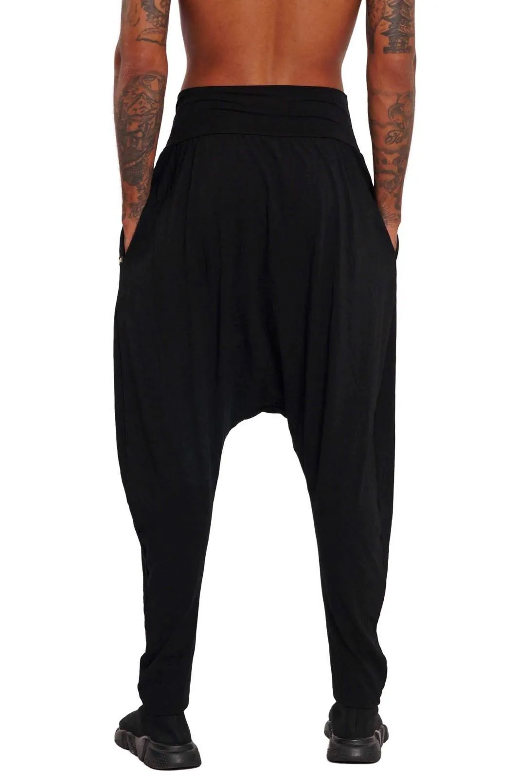 Harlem Mens Black Harem Pants