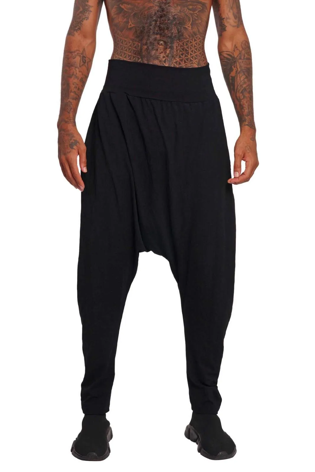 Harlem Mens Black Harem Pants