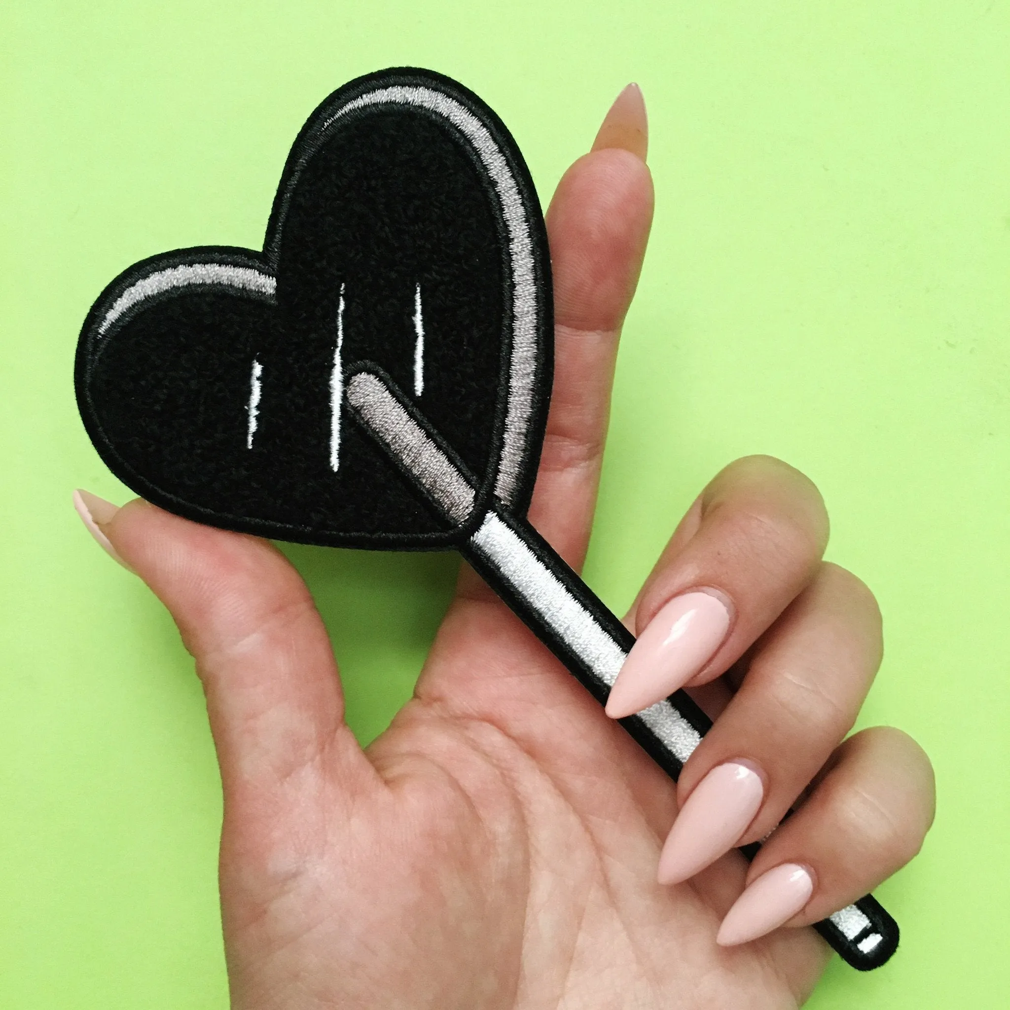 Heart Lolli Sticker Patch - Black