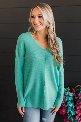 Here Together V-Neck Sweater- Mint