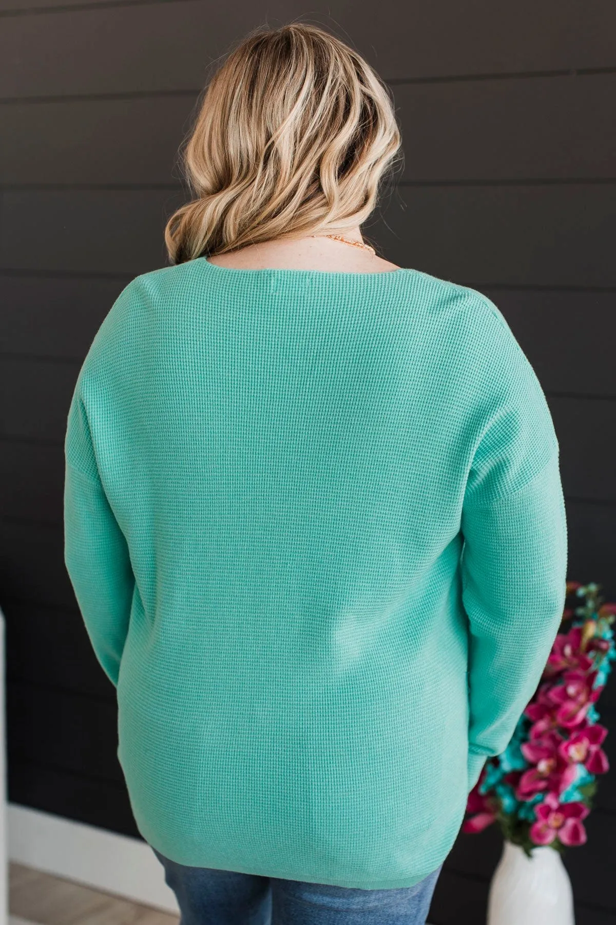 Here Together V-Neck Sweater- Mint