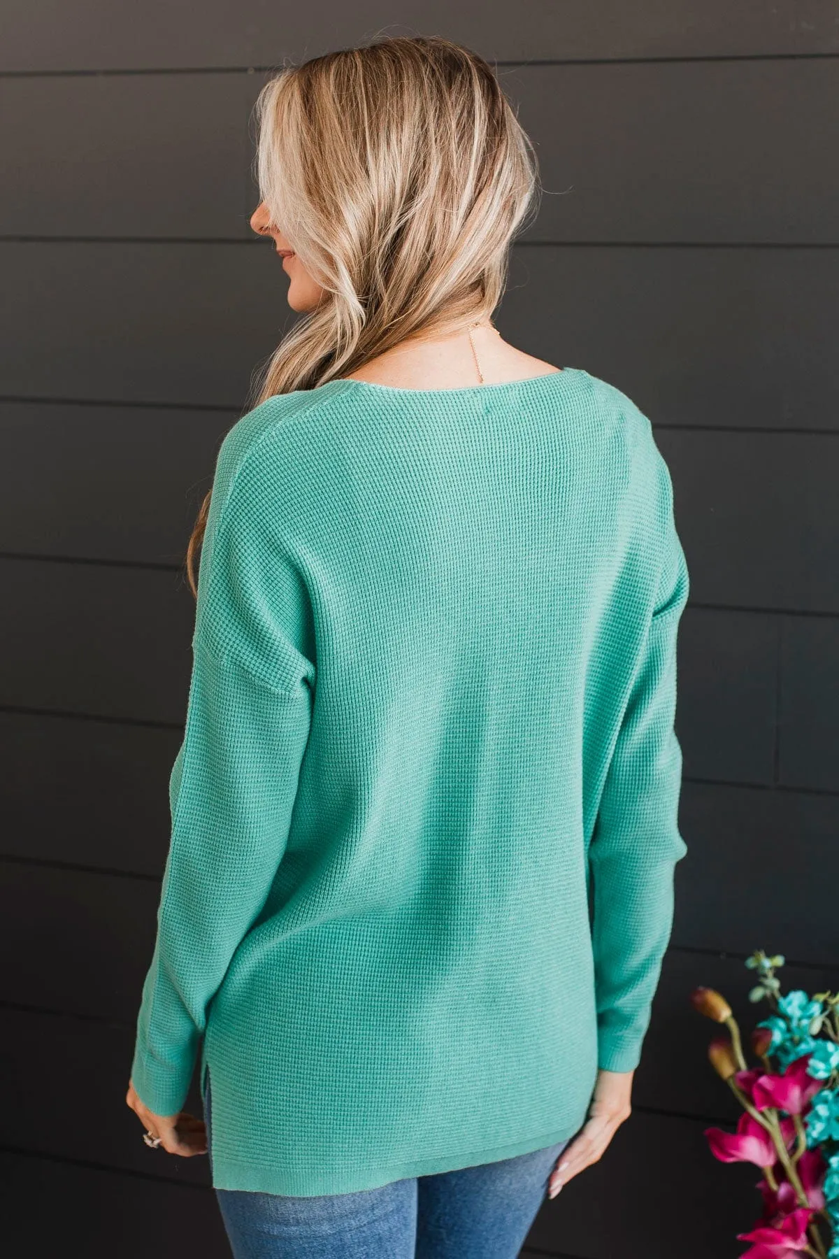 Here Together V-Neck Sweater- Mint