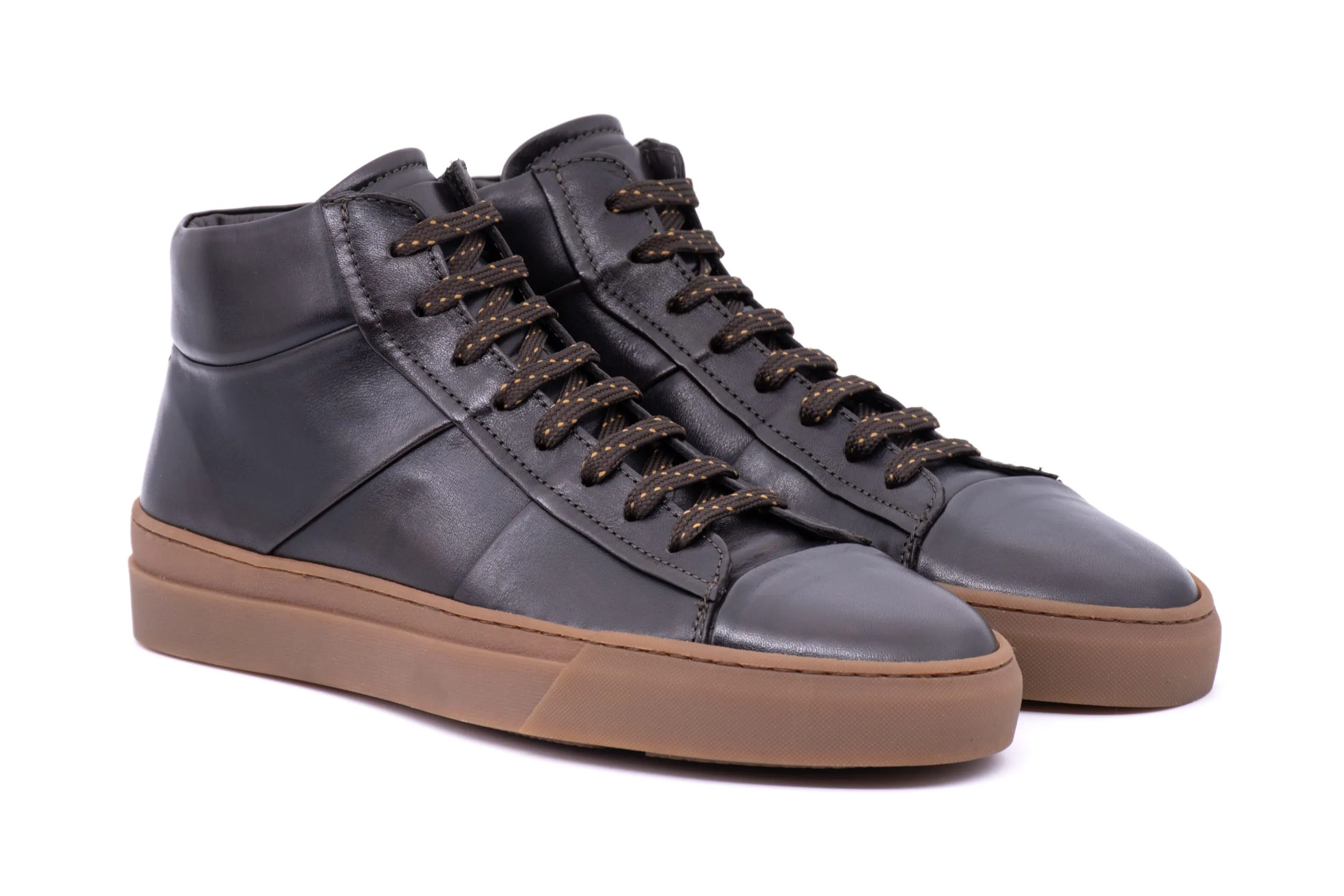 High Sneaker in Smooth Leather