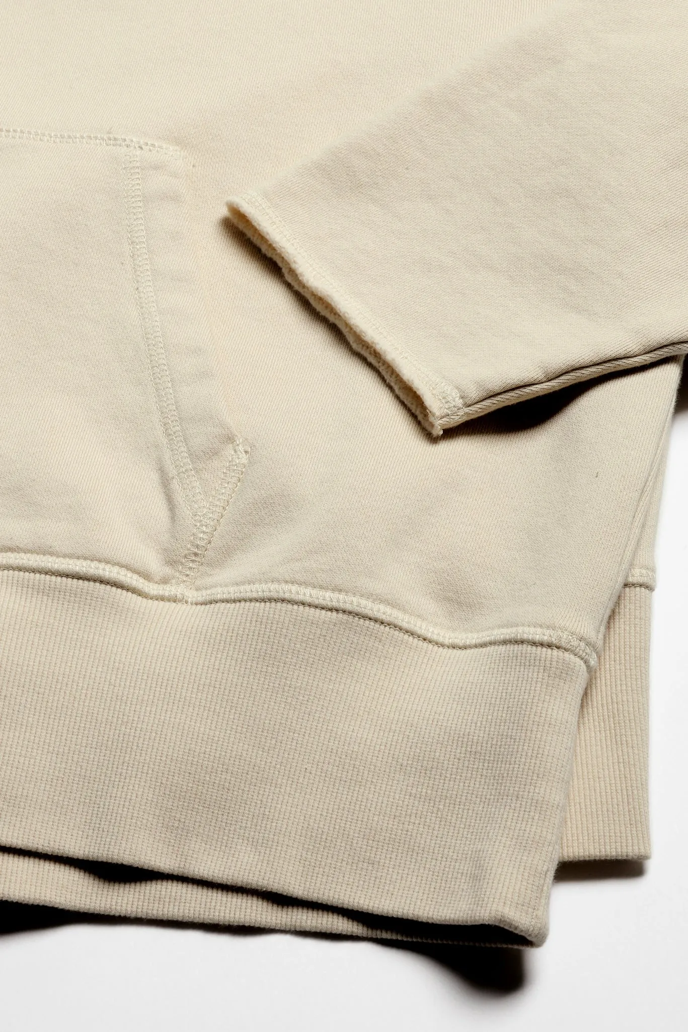 Hoodie Open Seam in Bleached Sand