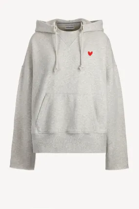 Hoodie Open Seam in Melange Grey