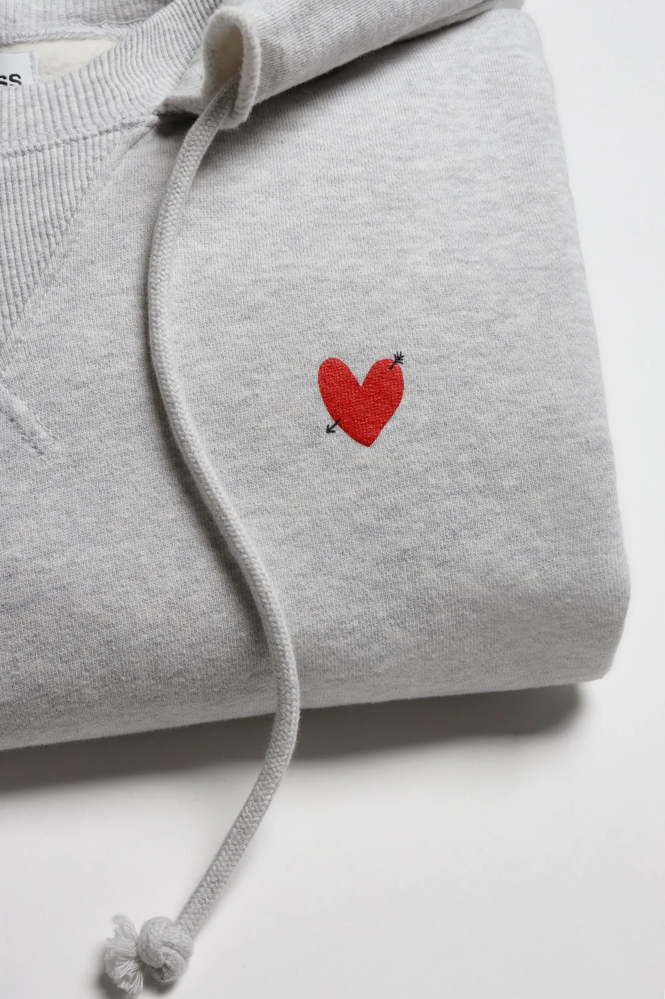 Hoodie Open Seam in Melange Grey